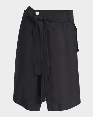 Ferragamo Triple Silk Organdie Belted Skirt
