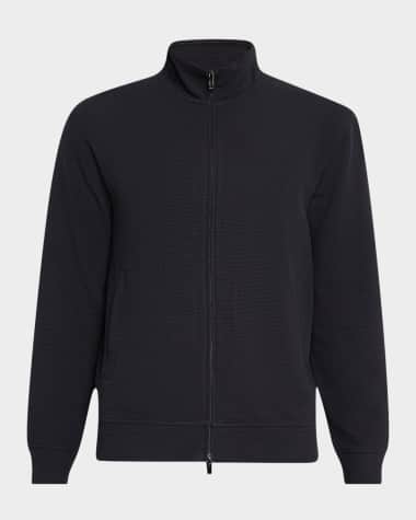 Emporio Armani Men's Textured Cotton Full-Zip Sweater Jacket