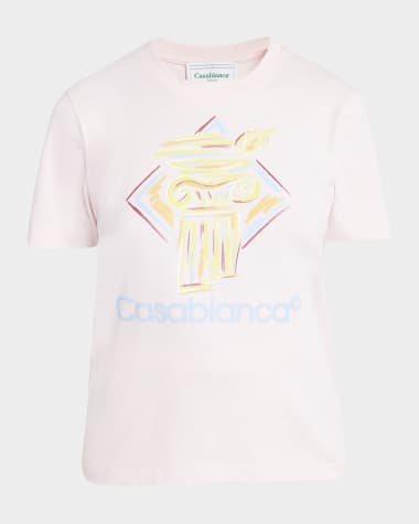 CASABLANCA Diamond Column Logo Print Fitted T-Shirt