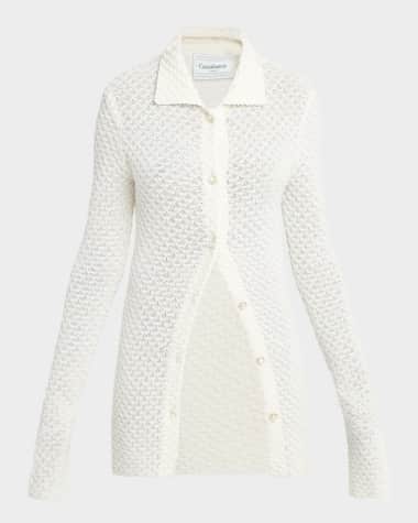 CASABLANCA Long Textured Knit Summer Shirt