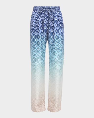 CASABLANCA CC Ombre Print Silk Wide-Leg Trousers