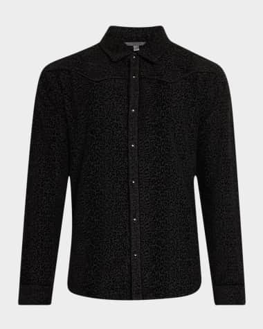 John Varvatos Men's Haven Leopard Flocked Button-Down Shirt