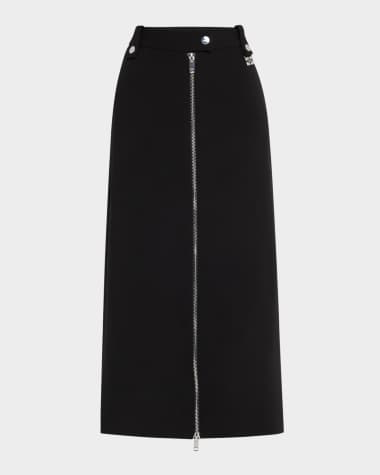 Ganni Bonded Crepe Midi Skirt