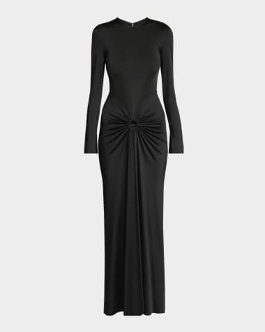 Victoria Beckham Gathered Long Sleeve Gown