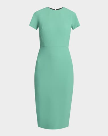 Victoria Beckham Fitted Wool Midi Dress