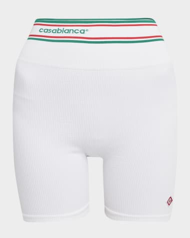 CASABLANCA Logo-Band Rib Biker Shorts