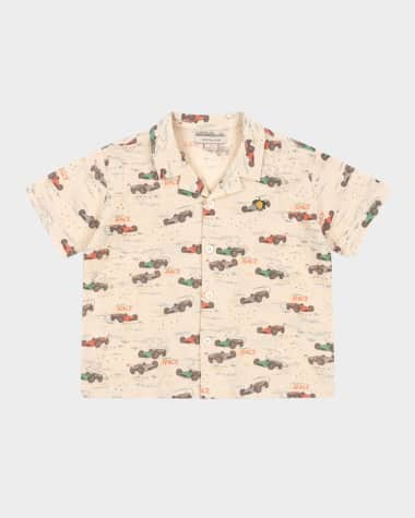 Konges Slojd Boy's Elliot Race Car Button Down Shirt, Size 18M-10