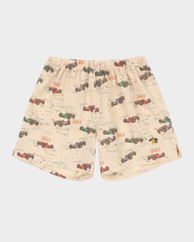 Konges Slojd Boy's Elliot Race Car Printed Shorts, Size 9M-10