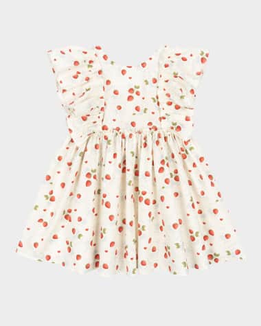 Konges Slojd Girl's Evia Strawberry-Print Dress, Size 18M-10