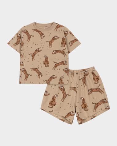Konges Slojd Kid's Lin Tiger Short Set, Size 9M-6