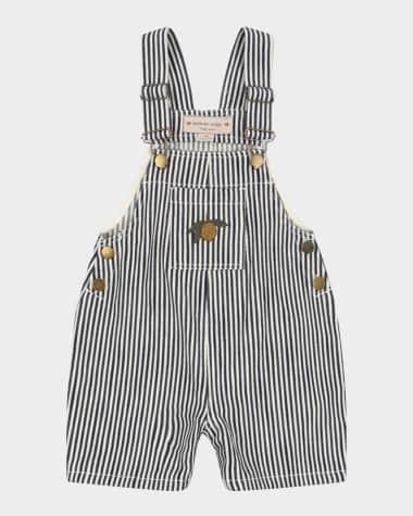Konges Slojd Kid's Fender Striped Organic Cotton Overalls, Size 9M-6