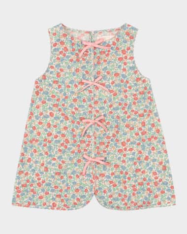 Konges Slojd Girl's Elin Floral-Print Bow Dress, Size 9M-10