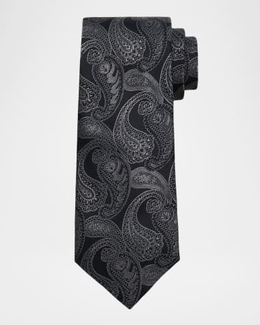 Brunello Cucinelli Men's Paisley Silk and Cotton Tie