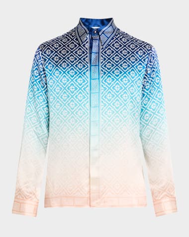 CASABLANCA Men's Gradient Monogram Silk Sport Shirt
