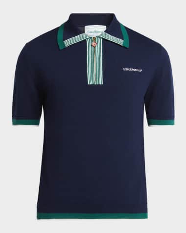 CASABLANCA Men's Knit Tennis Polo Shirt