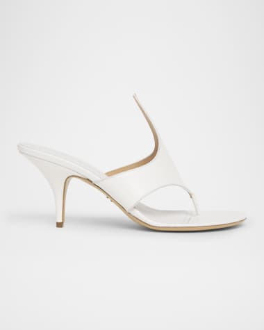 Ferragamo Lyrai Leather Thong Slide Sandals