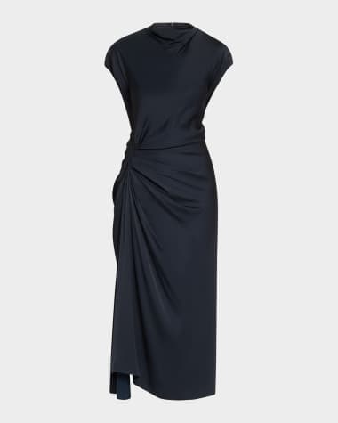 A.L.C. Alma Draped Satin Midi Dress