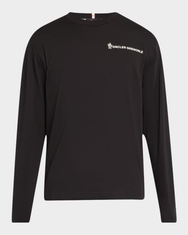 Moncler Grenoble Men's Cotton Logo Long-Sleeve T-Shirt