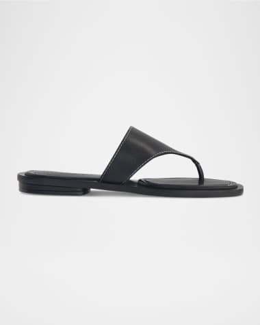 Bernardo 1946 Agora Leather Flat Thong Sandals
