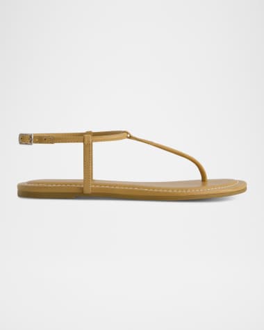 Bernardo Hercu Leather Ankle-Strap Flat Sandals