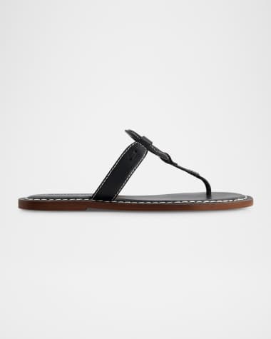 Bernardo Matrix Leather Flat Thong Sandals