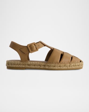 Bernardo Monri Leather Fisherman Espadrilles