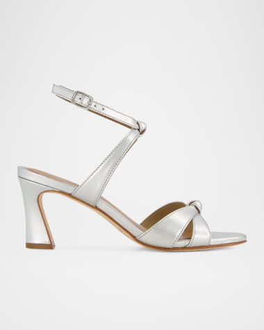 Bernardo Neera Knotted Metallic Leather Sandals