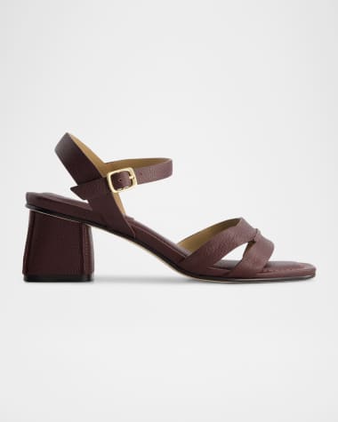 Bernardo Tarra Leather Ankle-Strap Sandals