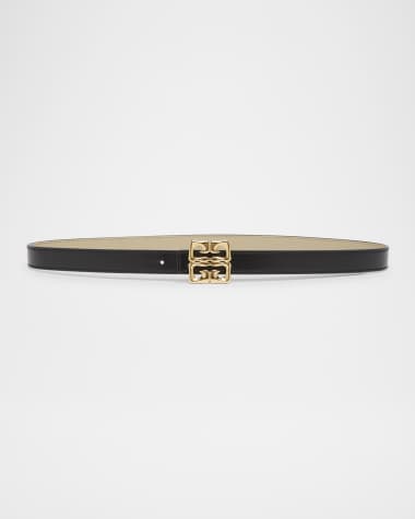 Givenchy 4G Buckle Skinny Leather Belt