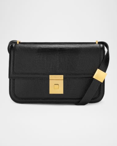 DeMellier The Paris Croc-Effect Leather Crossbody Bag