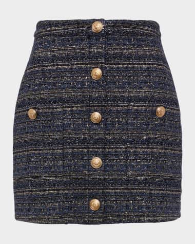 L'Agence Zander Metallic Tweed Mini Skirt