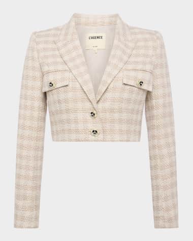 L'Agence Maura Plaid Cropped Jacket
