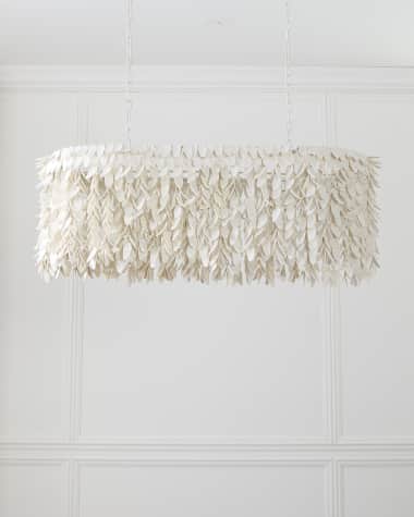 Neiman Marcus Linear Cocoa Petal 44.5" 3-Light Chandelier