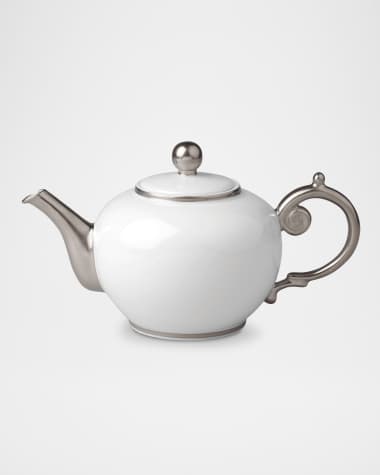 L'Objet Aegean Platinum Teapot, 45 oz.