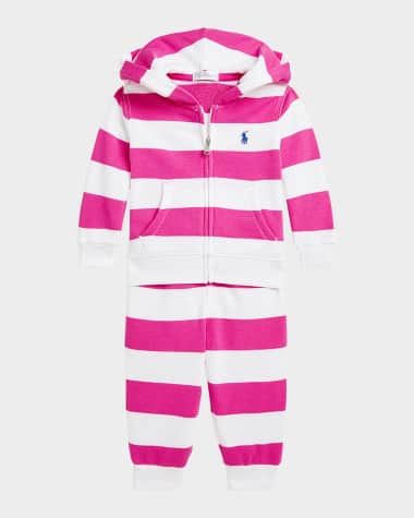 Ralph Lauren Childrenswear Girl's French Terry & Jogger Pants Set, Size 3M-18M
