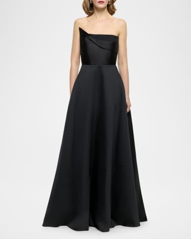 Roland Mouret Strapless Sculpted Taffeta Gown