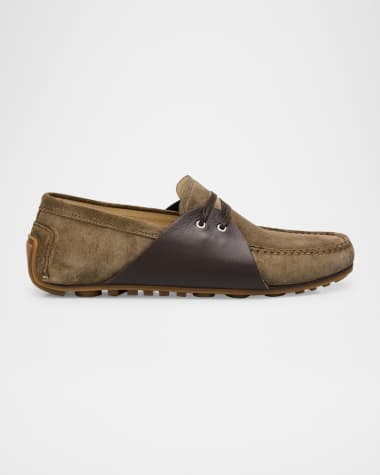 Moschino Men's Suede and Leather Moccasin Drivers