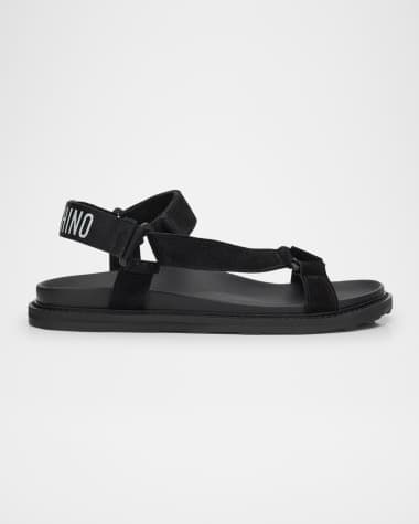 Moschino Men's Leather and Suede Sandals
