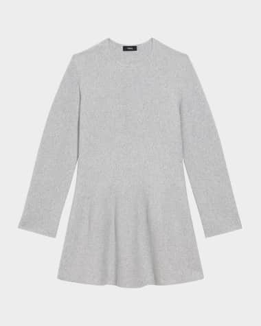 Theory Wool-Cashmere Flounce Dress