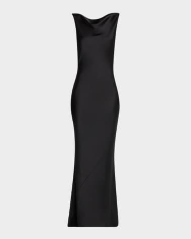 Norma Kamali Sleeveless Low Back Drape Gown