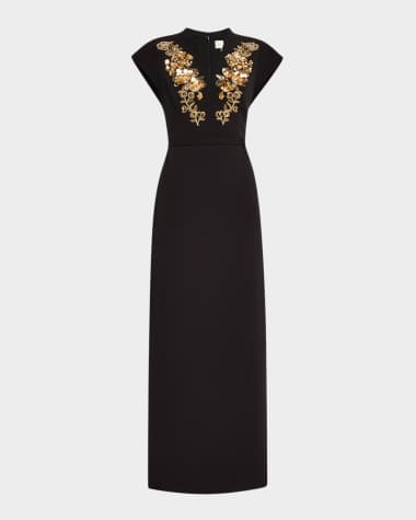 Sachin & Babi Hudson Bead & Sequin Embellished Column Gown