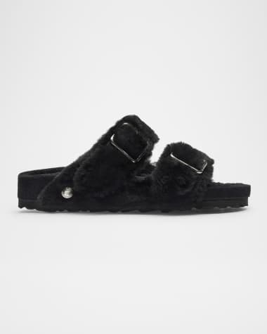 1774 Birkenstock Arizona Shearling Dual-Buckle Slide Sandals