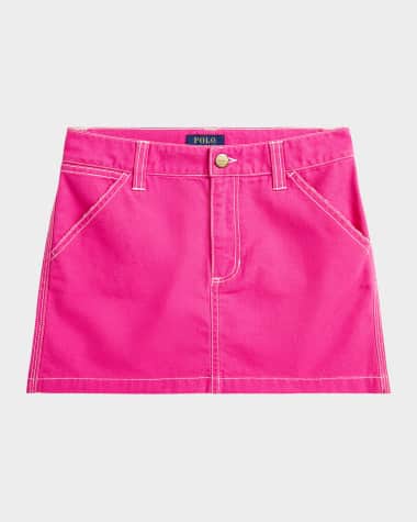 Ralph Lauren Childrenswear Girl's Short Cotton Canvas Skirt, Size 7-16
