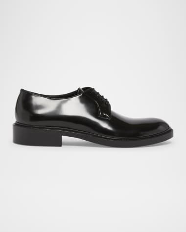 Saint Laurent Men's Kiddo 25 Leather Derby Shoes