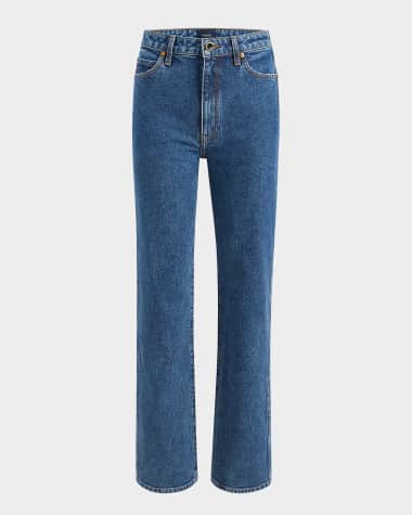 Khaite Danielle Acid-Wash Straight-Leg Jeans
