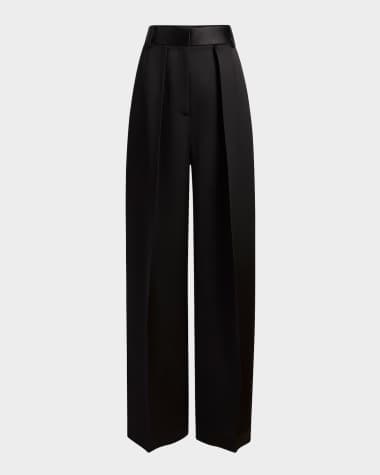 Khaite Maris Pleated Straight-Leg Pants