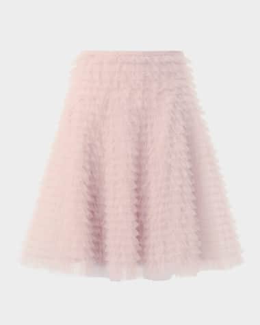 Akris Tiered Ruffle Techno Tulle Skirt