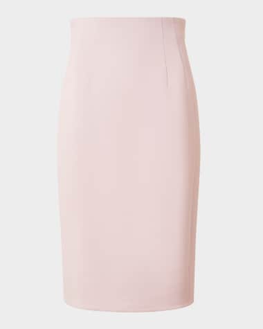 Akris Double-Face Wool Crepe Pencil Skirt