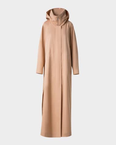 Akris Brady Weather-Resistant Silk Poplin Maxi Coat