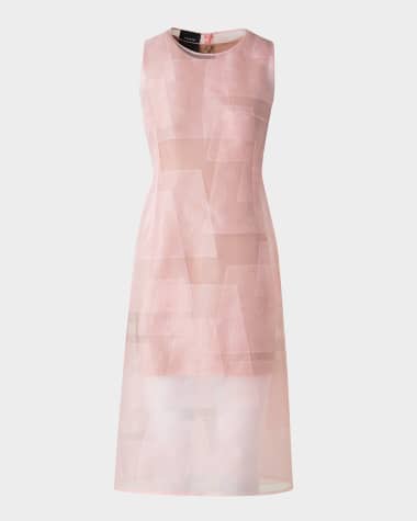 Akris Layered Trapezoid Techno Organza Sleeveless Dress